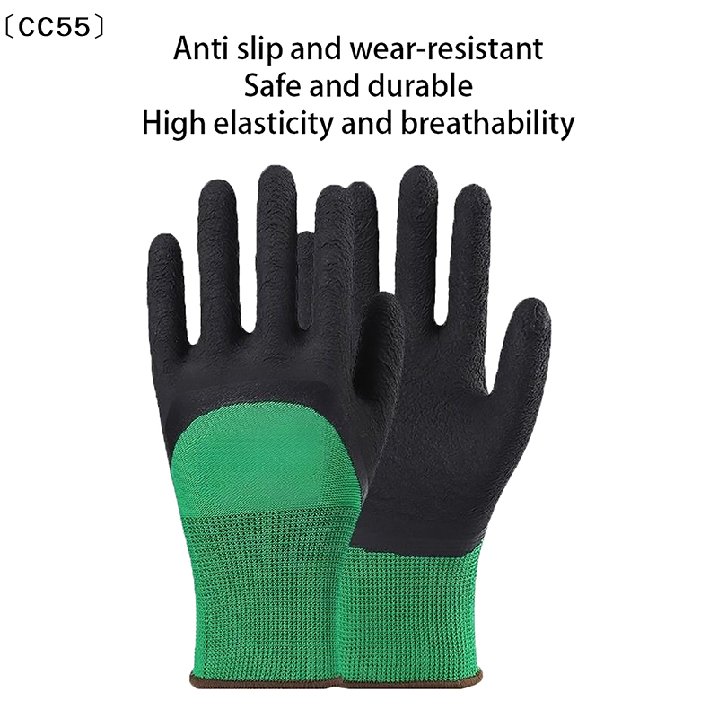 Gardening Glove Waterproof - ถุงมือทำงานกันลื่น 1 คู่ รุ่นซุปเปอร์กริป เคลือบยาง กันน้ำ
