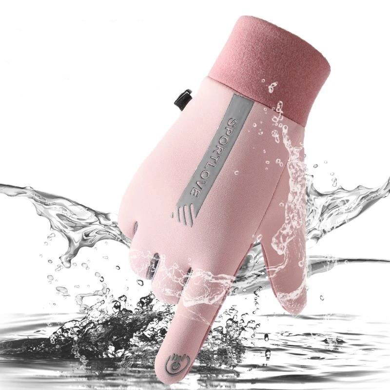 Gardening Glove Waterproof - ถุงมือขี่จักรยานฤดูหนาวของผู้หญิง - ถุงมือกันลมกันน้ำจักรยานวิ่งเล่นสกีถุงมืออุ่น