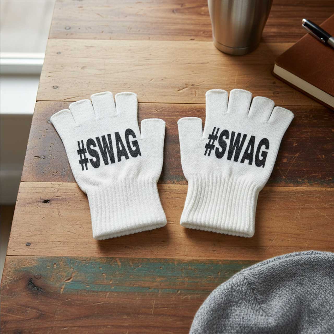 Fingerless Glove Knit - ถุงมือไร้นิ้วแบบยูนิเซ็กซ์ถุงมือถักแบบครึ่งนิ้วสำหรับใช้ประจำวัน/กลางแจ้ง
