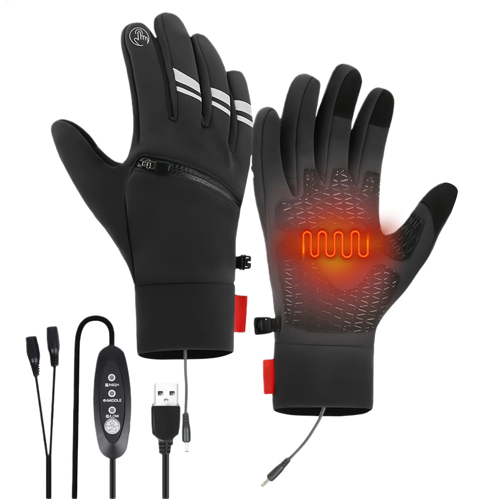 Gardening Glove Waterproof - ถุงมืออุ่นแบบ USB 3 ระดับความร้อน และกันน้ำสำหรับอากาศหนาวจัด สำหรับการล่าสัตว์