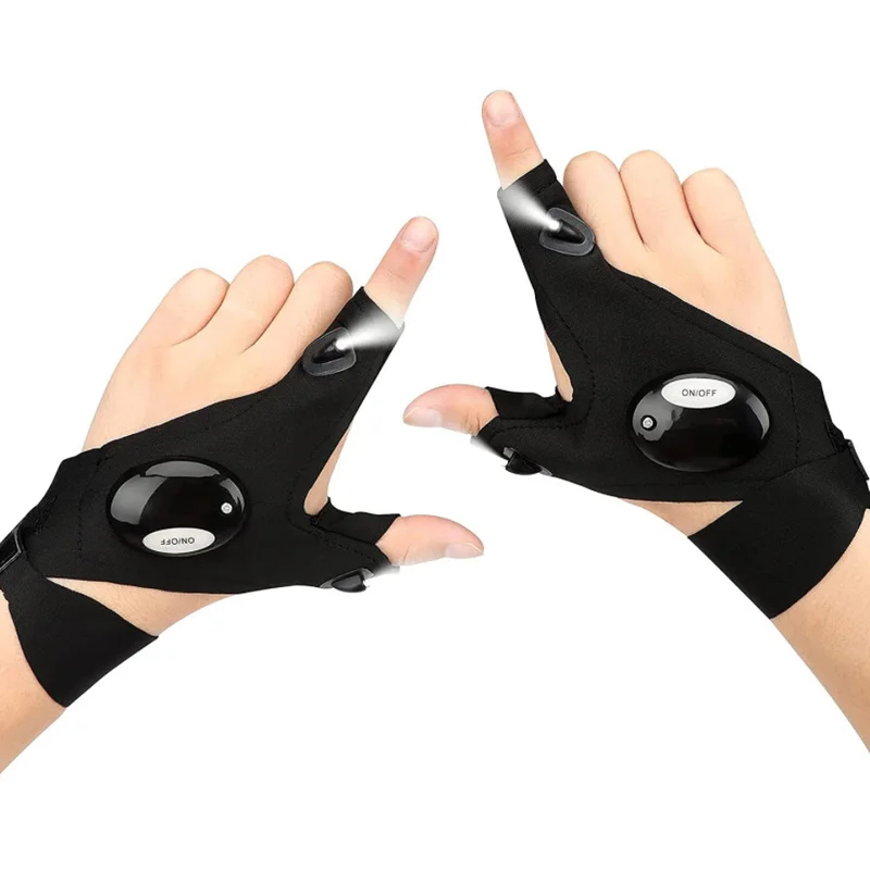1-3 คู่ถุงมือไร้นิ้วไฟฉาย LED  - Fingerless Glove Knit บทวิจารณ์และราคา