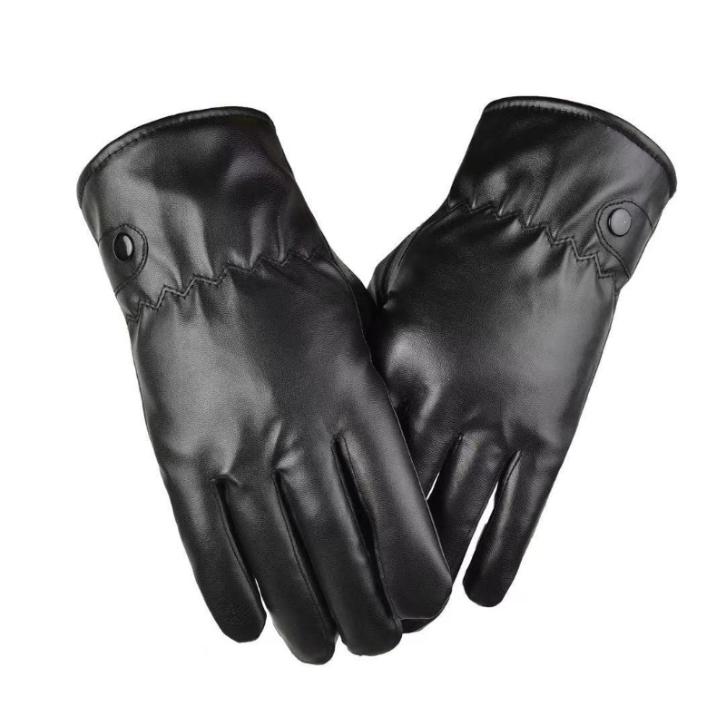ถุงมือหนัง PU สีดำแฟชั่นฤดูหนา - Leather Driving Glove บทวิจารณ์และราคา