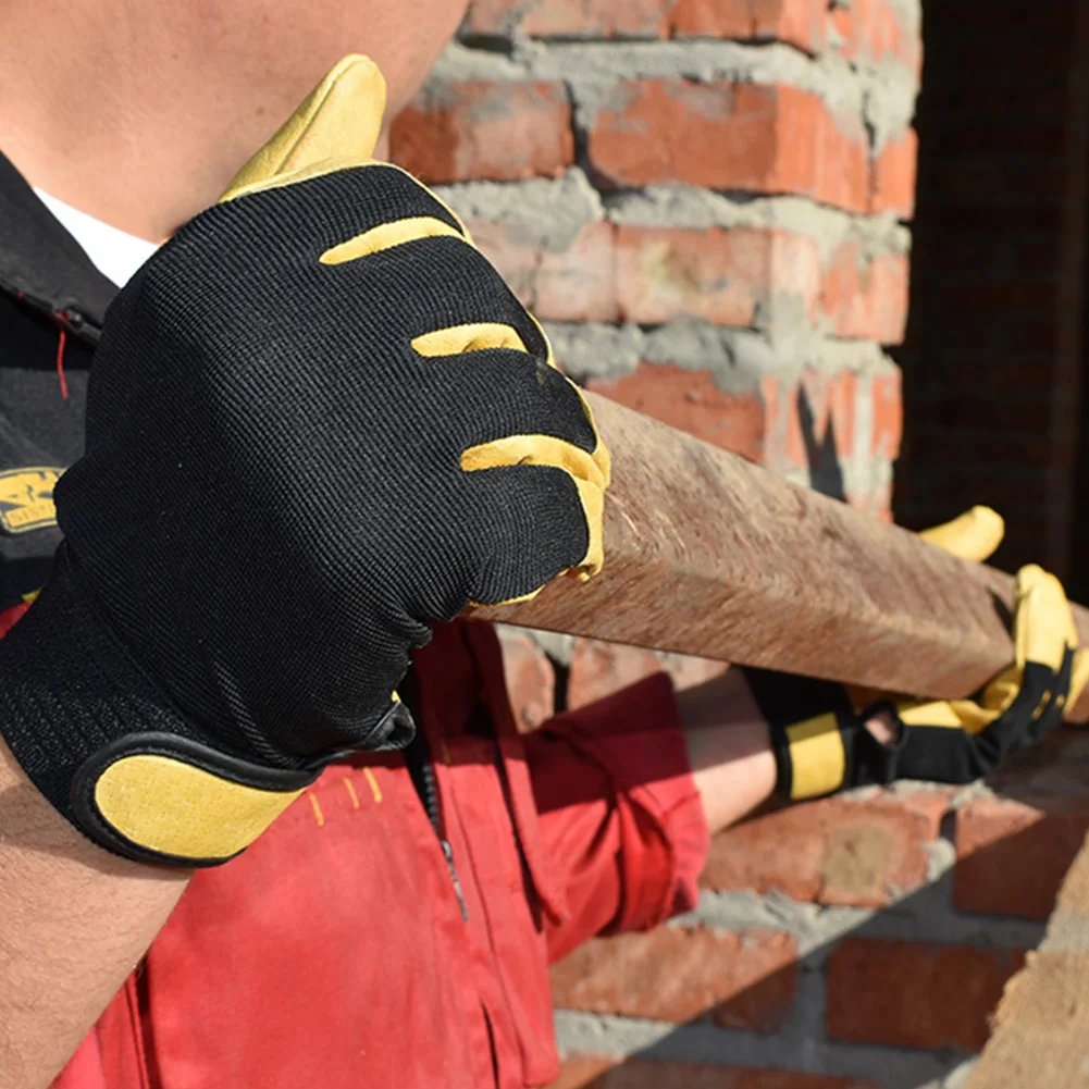 หนังวัวถุงมือทํางานการป้องกันค - Leather Driving Glove บทวิจารณ์และราคา