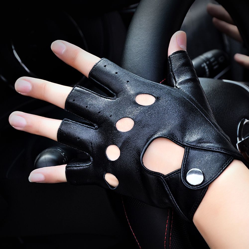 ถุงมือครึ่งนิ้วสำหรับขับรถถุงม - Leather Driving Glove บทวิจารณ์และราคา