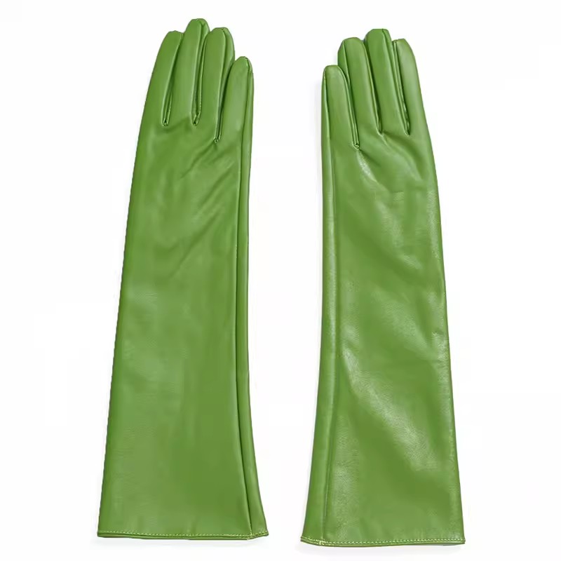 ถุงมือหนัง PU สีเขียว ยาว 40 ซ - Leather Driving Glove บทวิจารณ์และราคา