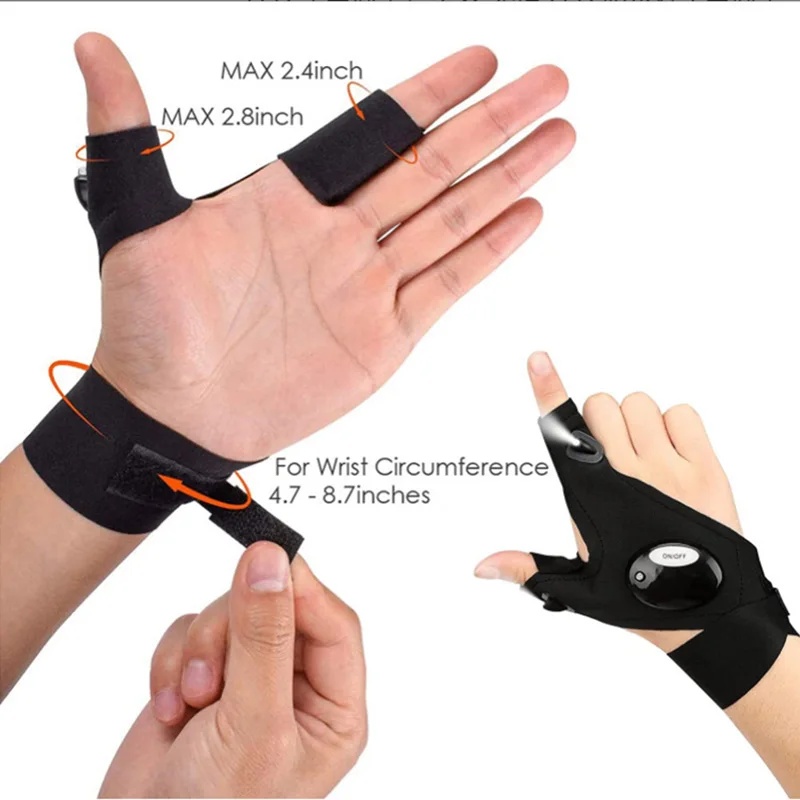 1/2/3 คู่ถุงมือไร้นิ้วไฟฉาย LE - Fingerless Glove Knit บทวิจารณ์และราคา